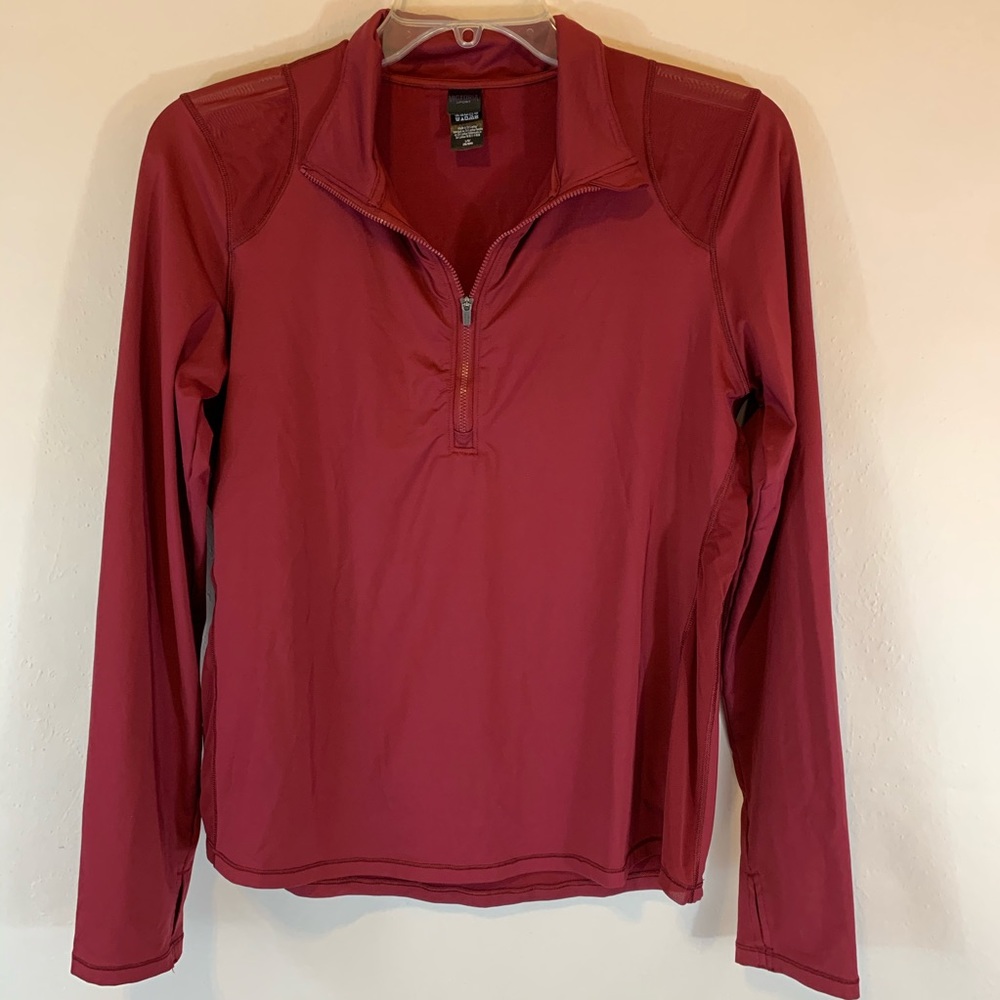 Victoria Secret Sport Active Wear 3/4 Zip Wine